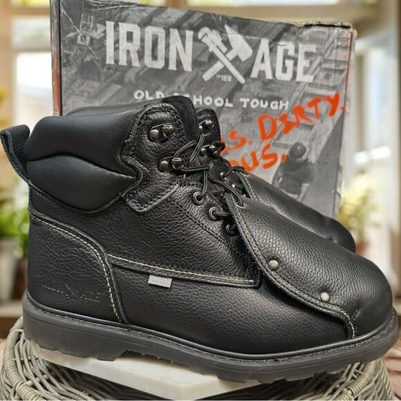 IRON AGE GROUNDBREAKER METATARSAL GUARD Leather Steel Toe Work Boots Size 11 W - Picture 2 of 15